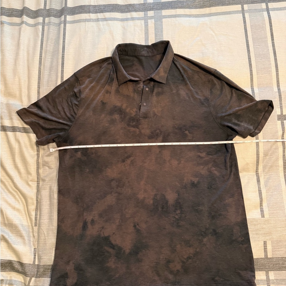LuluLemon Men's Black Tie-Dye Polo